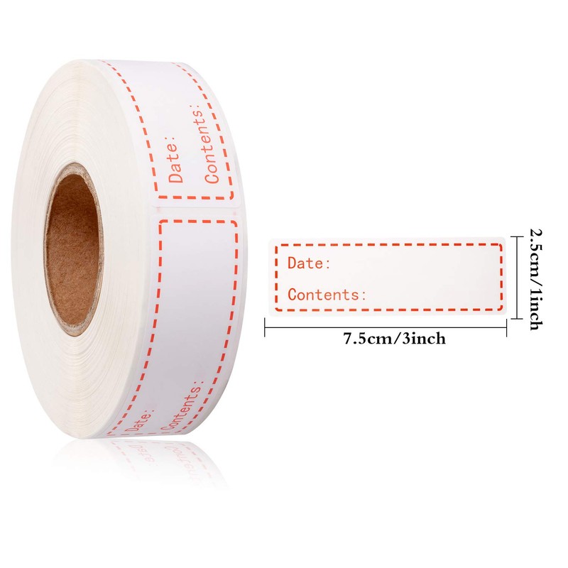 500 Pieces Food Freezer Labels 1 x 3 inches Self-Adhesive
