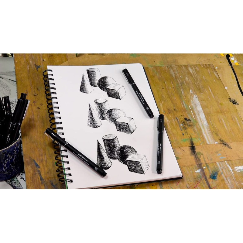 uni-ball PIN Fineliners, Black Fine Tipped Writing Pens, Water and