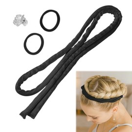 Locken Ohne Hitze für Übernachtung, Overnight Curls, Heatless Curls Band für Langes und Kurzes Haar, Heatless Small Curling Rods Stirnband, Rutschfestes DIY Band Frisur Set, Schwarz