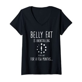 Womens Diet Lose Weight Belly Fat Fitness Trainer Workout Exercise V-Neck T-Shirt