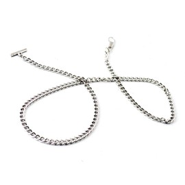 iplusmile Durable Watch Supplies - 65cm Decent Metal Pocket Watch Chains Vintage T-bar Buckle Jeans Belt Chains for Men Women (Silver)