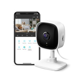 TP-Link Tapo - Cámara de seguridad interior de 1080P para monitor de bebé, cámara para perros con detección de movimiento, sirena de audio bidireccional, visión nocturna, almacenamiento en la nube y