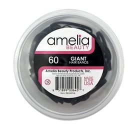 60 Count Giant Rubber Band Ponytail Holders (Black)