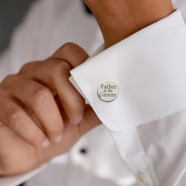 Love Georgie, Father of the Groom, Proud to be Your Son Cufflinks, Wedding Gift for Groom's Dad, Round Steel or Gold (Steel)