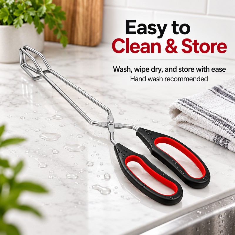 28 cm Stainless Steel BBQ Tongs – Non-Slip Long Handle