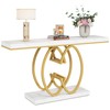 Tribesigns 55 Inch Console Table for Hallway, Faux Marble Gold