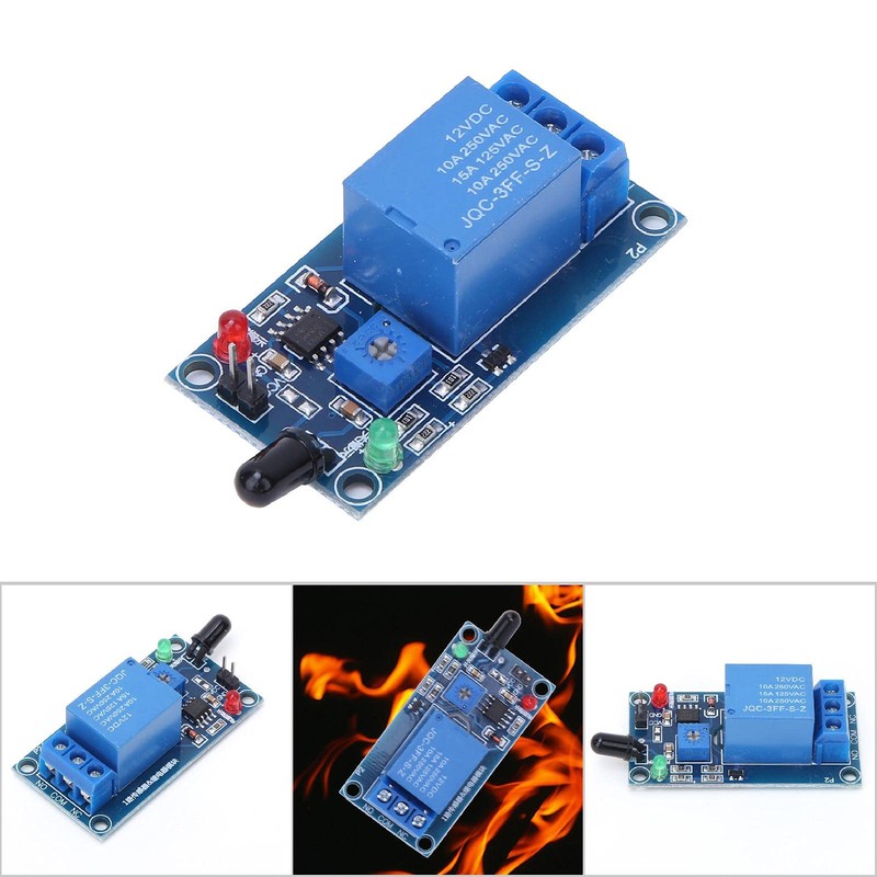 Oumefar Flame Detection Relay Module Fire Detection Sensor Fire Detector