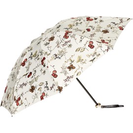 Jill Stuart AURORA JI-27015-15 Botanical Print (Foil Letter) Carbon Lightweight UV Light Blocking Umbrella for Women, orange