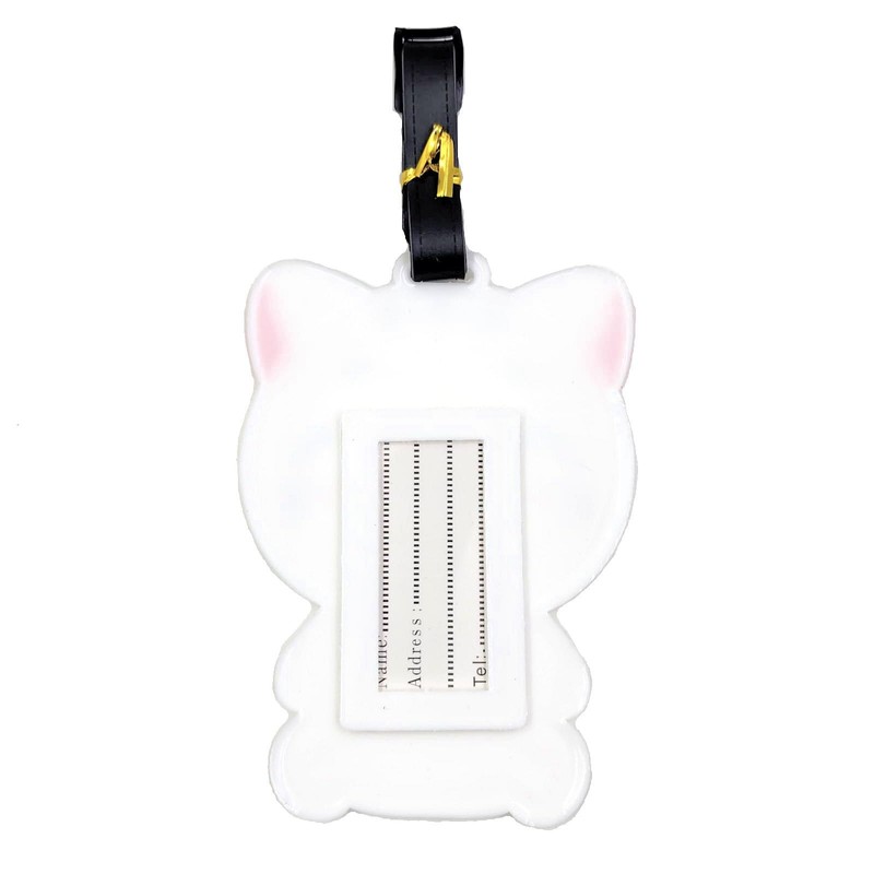 Tapp C. Travel Luggage Name Tag - White Cute Cat