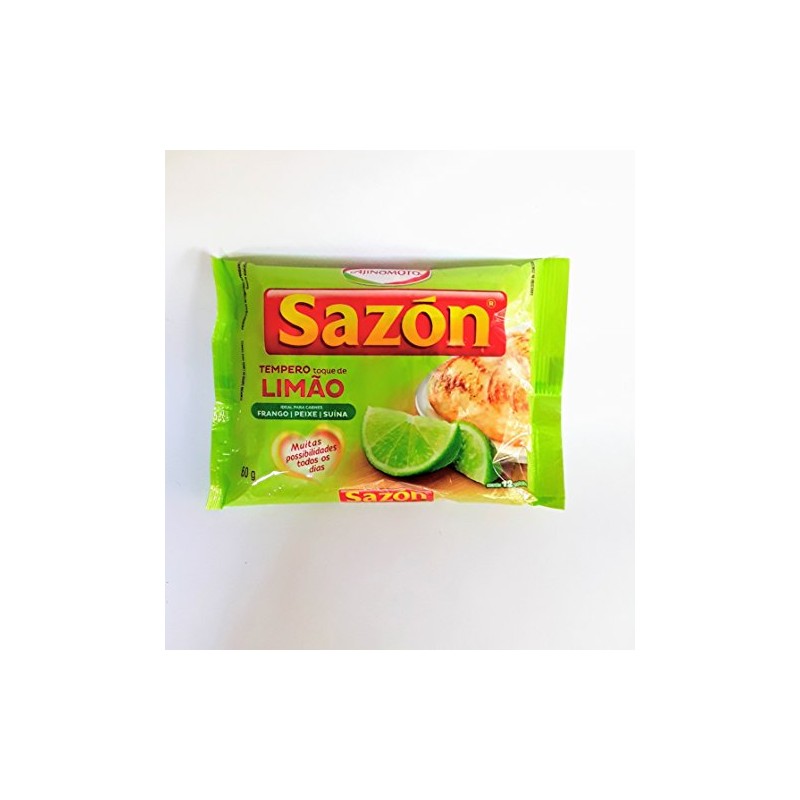 Sazon Limao (Sazon Lime flavoured seasoning, Brazilian-style), 60g (Pack of