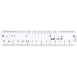 Westcott Ver A Través regla de acrílico, transparente, 15 cm, 15 cm (6")