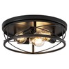 VIOLOEMI Farmhouse Light Fixtures, Black Round Metal Flush Mount Ceiling