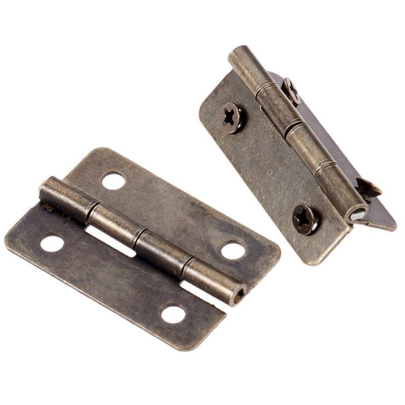 Small Mini Hinges, 50 Packs Cabinet Drawer Door Chest Butt