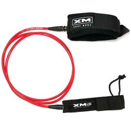 XM SURF MORE Knee/Calf Surfboard Leash 12ft., Regular Cord Thickness (.270 in.), Choose Length and Color, Key Pocket, Unbreakable Swivels, Detachable Railsaver, Made in USA