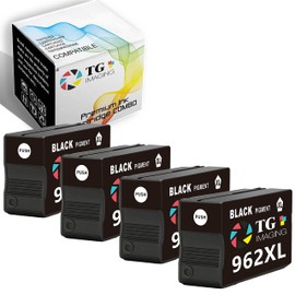 TG Imaging (2022 Newest Chip) 4xBlack Replacement for Remanufactured HP 962 962XL Ink Cartridge (B+CYM) Work in HP OfficeJet Pro 9010 9026 9027 9028 9029 9012 9015 9018 9020 9025 Inkjet Printer