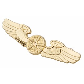 US AIRFORCE PILOTS METAL BADGE PIN WING INSIGNIA GOLDEN