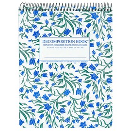 Decomposition Bluebells Top Bound Spiral Notebook – 7.5 x 9.75 Journal, College Ruled Lined Pages – Left-Handed Friendly Notebooks Ideal for Students, Artists & Office Professionals – Made in USA