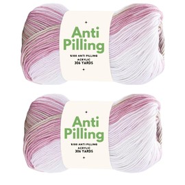612 Yards Pack 2 Art of Yarn%100 Anti Pilling Light DK 3 Acrylic Crochet Knitting Bundle of Everyday Soft Worsted Baby Chunky Plush Yards Perfect for Craft Projects Stitch 100grx2 3.5 oz 306x2 551