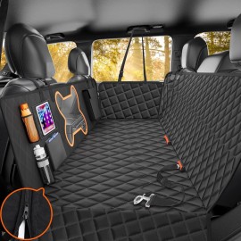 Dog Seat Cover for Car Back Seat Zipper Mesh Window & Waterproof For SUV Trucks