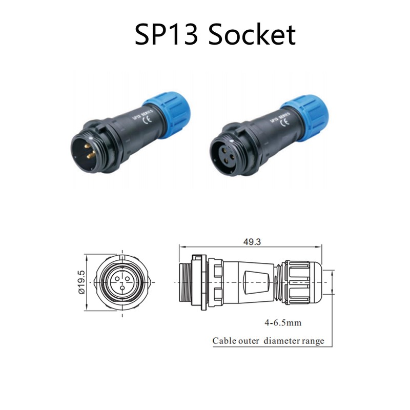 2 x Aviation Plug SP13 2-Pin Male Plug and Female