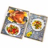 Hiceeden Set of 2 Decorative Serving Trays with Handles, Boho