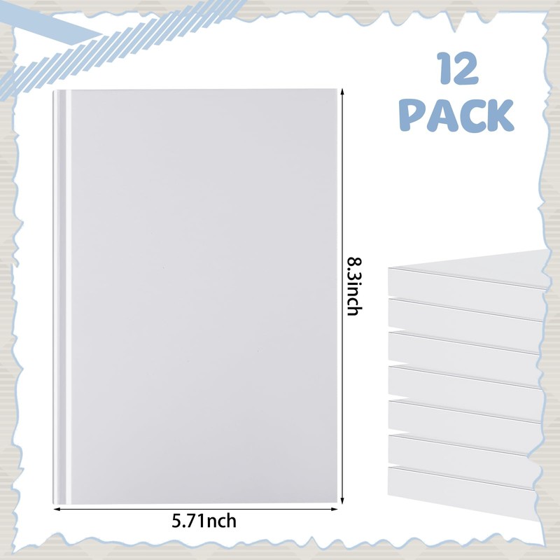 Henoyso 12 Pcs A5 Blank Kraft Notebooks Journals Bulk 100