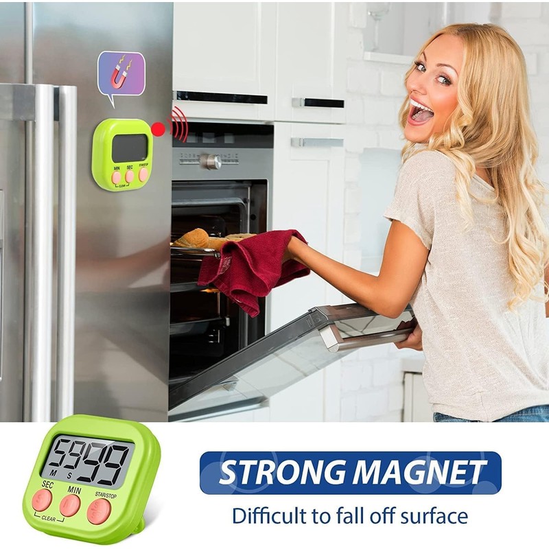 Digital Kitchen Timer with Large LCD and Magnetic Stopwatch. Portable