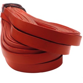 esnado Flat Leather Cord 10mm x 2mm Red - 5 Metres