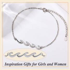 OAVOOK Thinking of You Gifts for Women Inspiration Wave Bracelet Get Well Gifts, Cheer Up Gift for Birthday Anniversary Christmas