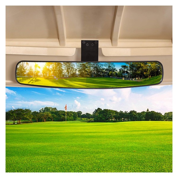 10L0L Panoramic Convex Golf Cart Mirror for EZGO, Club Car,