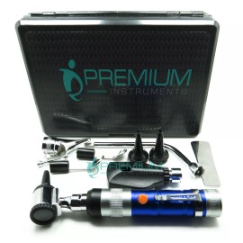 PREMIUM INSTRUMENTS UPGRADED ENT 11 Pcs Otoscope illuminator Mirror Nasal Speculum Depressors Blue