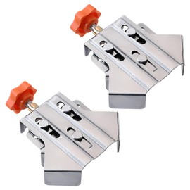 Owfeel 2pcs Stainless Steel Right Corner Clamp,90 Degree Right Angle Clamp for Woodworking,Right Angle Clip Fixer,Single Handle Clamps for Woodworking, Photo Framing (Open)