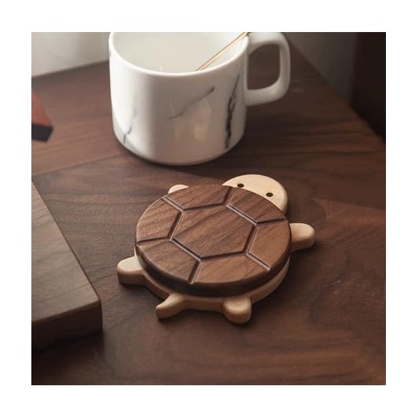 2 Stück Turtle Coaster,3D-Gedruckter Schildkröten Untersetzer mit, Schildkröte Tassenuntersetzer Lustige