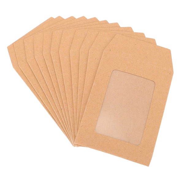 Operitacx Elegant Kraft Paper Envelopes Window 25pcs Self Seal Document
