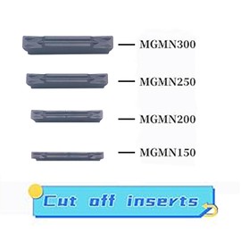 zouzmin 1pcs Lathe Grooving Tool Holder Grooving Cut-Off Tool Holder MGEHR1616-3 with 11pcs MGMN300-M Indexable Carbide Grooving Inserts(MGEHR1616-3+MGMN300)