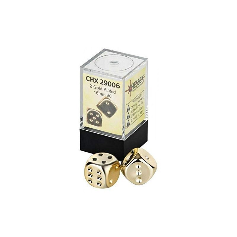 DND Dice Set-Chessex D&D Dice-16mm Gold Metal Plated Polyhedral Dice