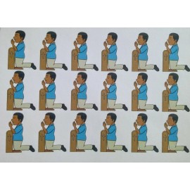 Unbranded 18 Praying Male Man African American stickers for planners & scrapbooks