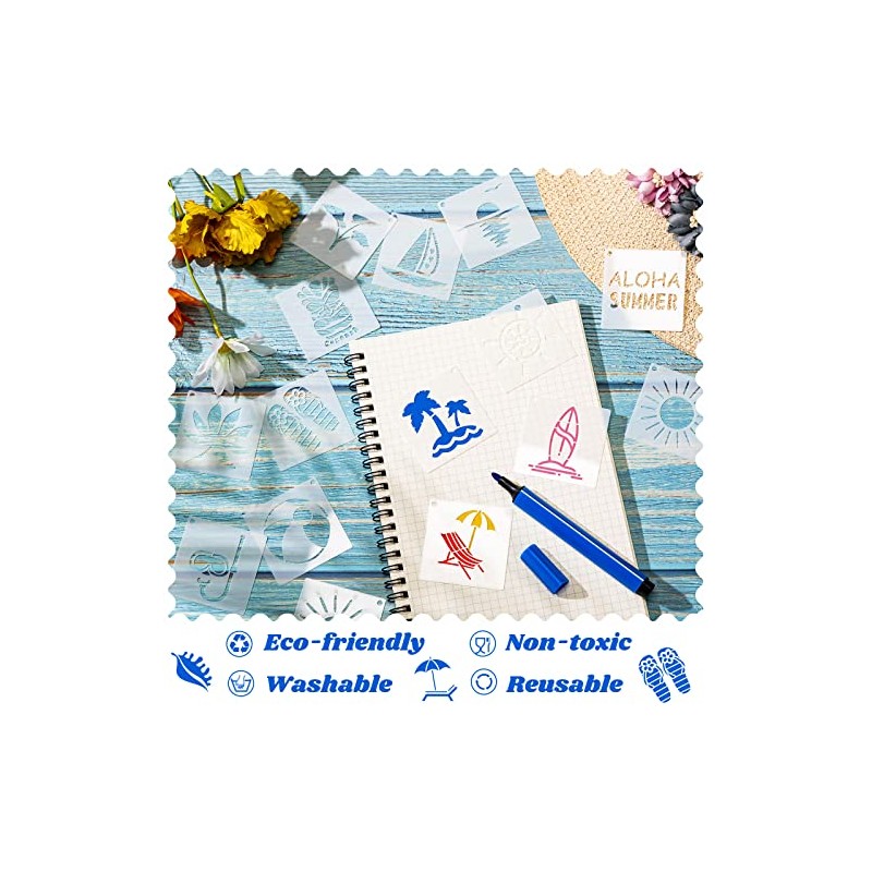100 Pcs Stencils for Painting on Wood Reusable Stencil Crafts
