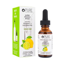 Pure Inventions- Antioxidante Vitamina C  Electrolitos Sabor a Lima Limón Gotas de Infusión de Agua Sin Azúcar, Calo                                  