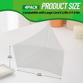 Mahjong Card Sleeve, Mahjong Card Holder, Compatible with Large Card 6 1/8in X 4 3/4in, Durable Tri Fold Protector, Clear Plastic Sleeves for NMJL Card, Mahjong Gifts (4Pack)