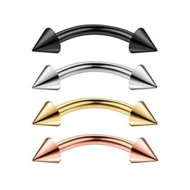 Pierce2GO P2GO 4 Pcs 16G 316L Stainless Steel Curved Spiked Snake Bite Kit Eyebrow