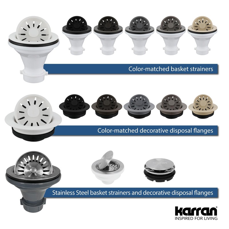 Karran 3-1/2 in. Kitchen Sink Basket Strainer in Stainless Steel