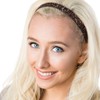 Hipsy 2pk Women's Adjustable NON SLIP Skinny Bling Glitter Headband