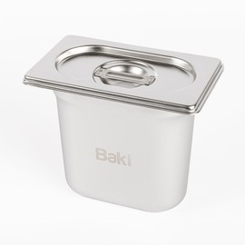Baki Stainless Steel Gastronorm Container 1/9 Food Pan 65, 100, 150 mm Deep with & Without Lid (150mm Deep with Lid)