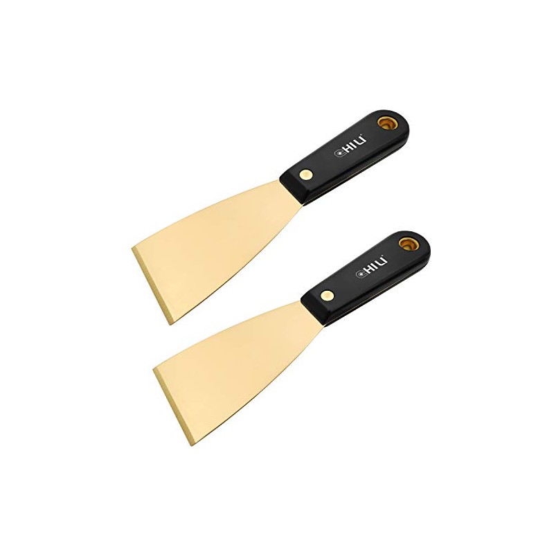 CHILI Tools 2PC. 2" Brass Putty Knife With Nylon Handle,