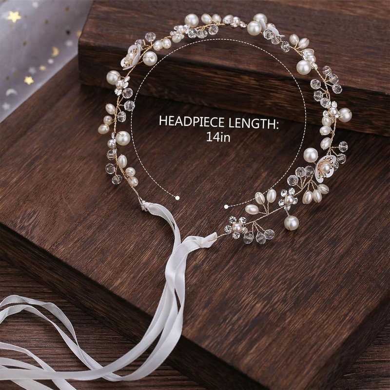 WOVOWOVO Flower Girl Hair Accessory for Wedding, Flower Girl Crown