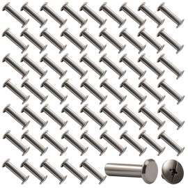 Unlorspy 60 Sets Gun Black Chicago Binding Screws,Chicago Bolts M5 x 20mm Round Cross Head Stud Screw for DIY Leather Bookbinding Craft