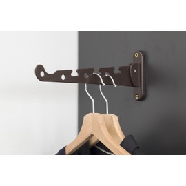 Metafranc Clothes Fan Brown - 290 x 30 mm - 20 kg Load Capacity - Sturdy Material - Space-saving Folding Function / Clothes Rail / Wall Hook / Hanging Device / 250027
