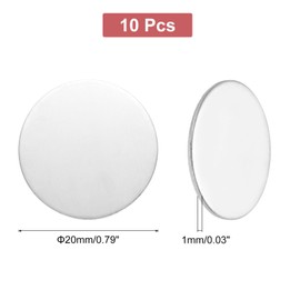 sourcing map 10Pcs Stainless Steel Disc Blank Stamping Tag Engraved Stainless Steel Round Charm Pendant 1.1mm(T) 20mm/0.79" for Pendant Bracelet Necklace Jewelry Making Earring