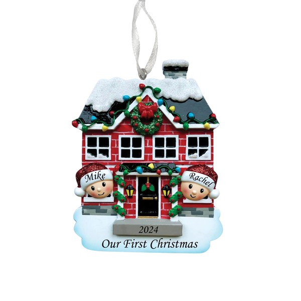 2024 Personalized Ornament House of Couple Christmas Tree Ornament Artisanal